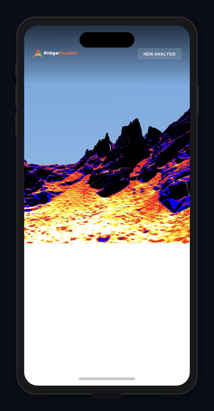 The same face returned with slope-angle shading laid over the terrain.